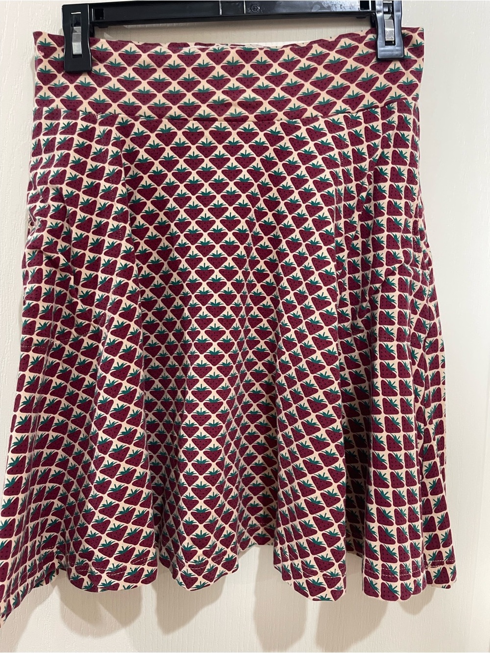 Effie's Heart Burgundy and Cream Printed Circle Skirt